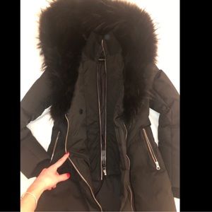 Macakge fur trim down puffer coat